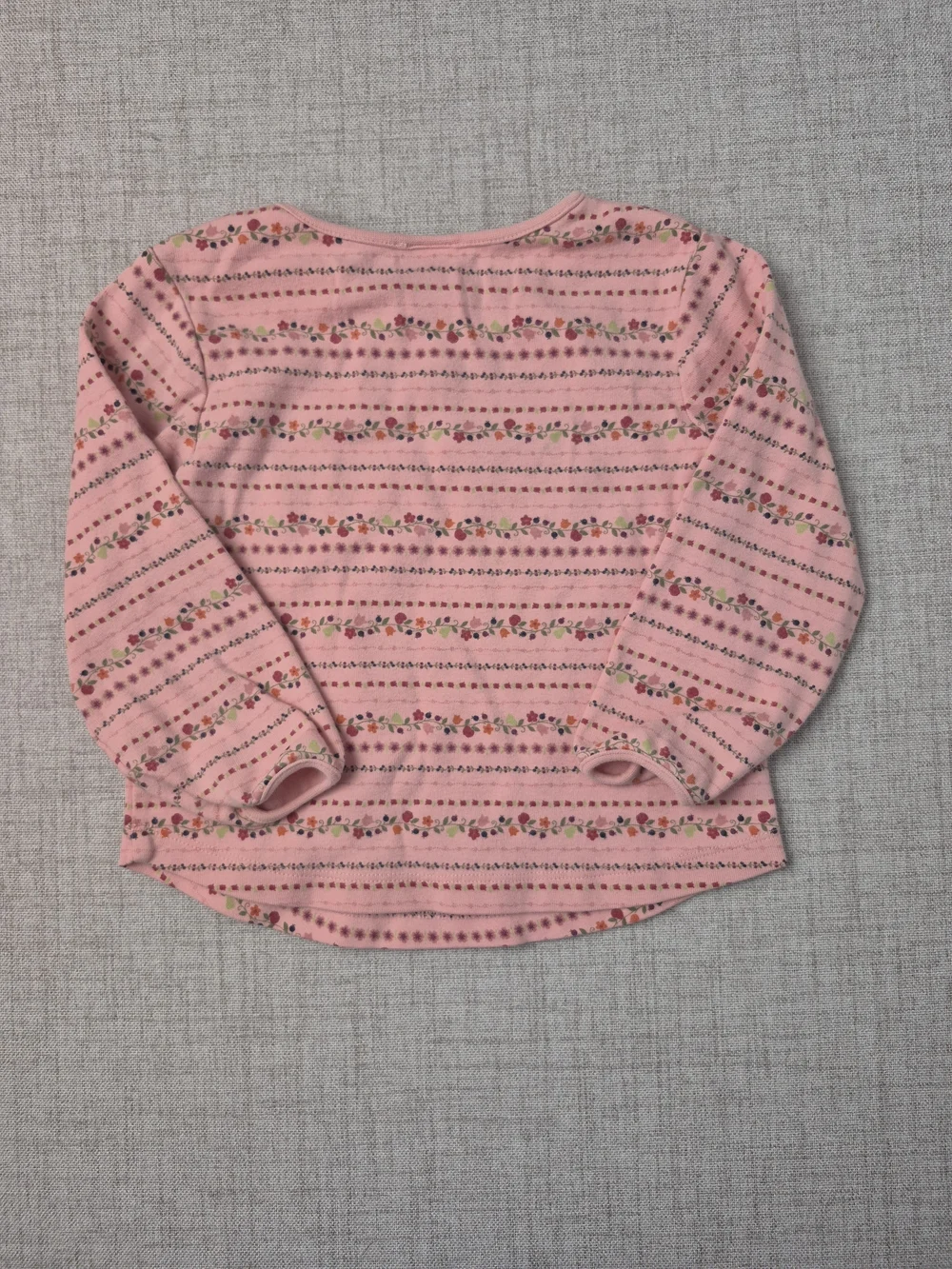 Vintage 2002 Carter's Pink Floral Stripe Long-Sleeve Girls 3T